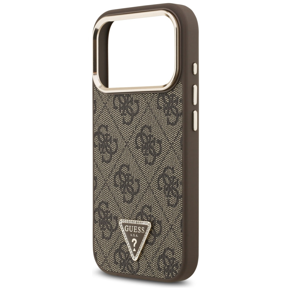 MagSafe-etui til Apple iPhone 18 Pro Max / 17 Pro Max, Guess, 4G Triangle Logo, Brun