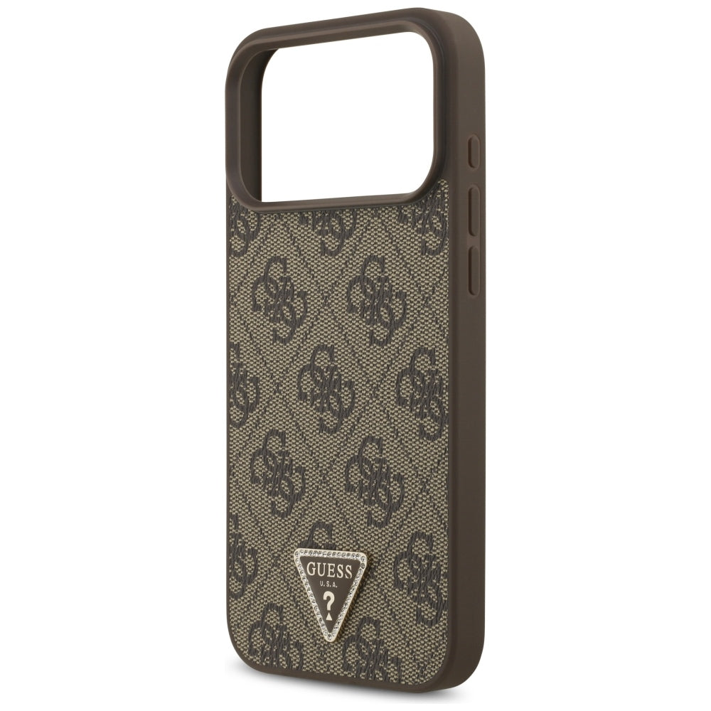 MagSafe-etui til Apple iPhone 18 Pro Max / 17 Pro Max, Guess, 4G Triangle Strass, Brun