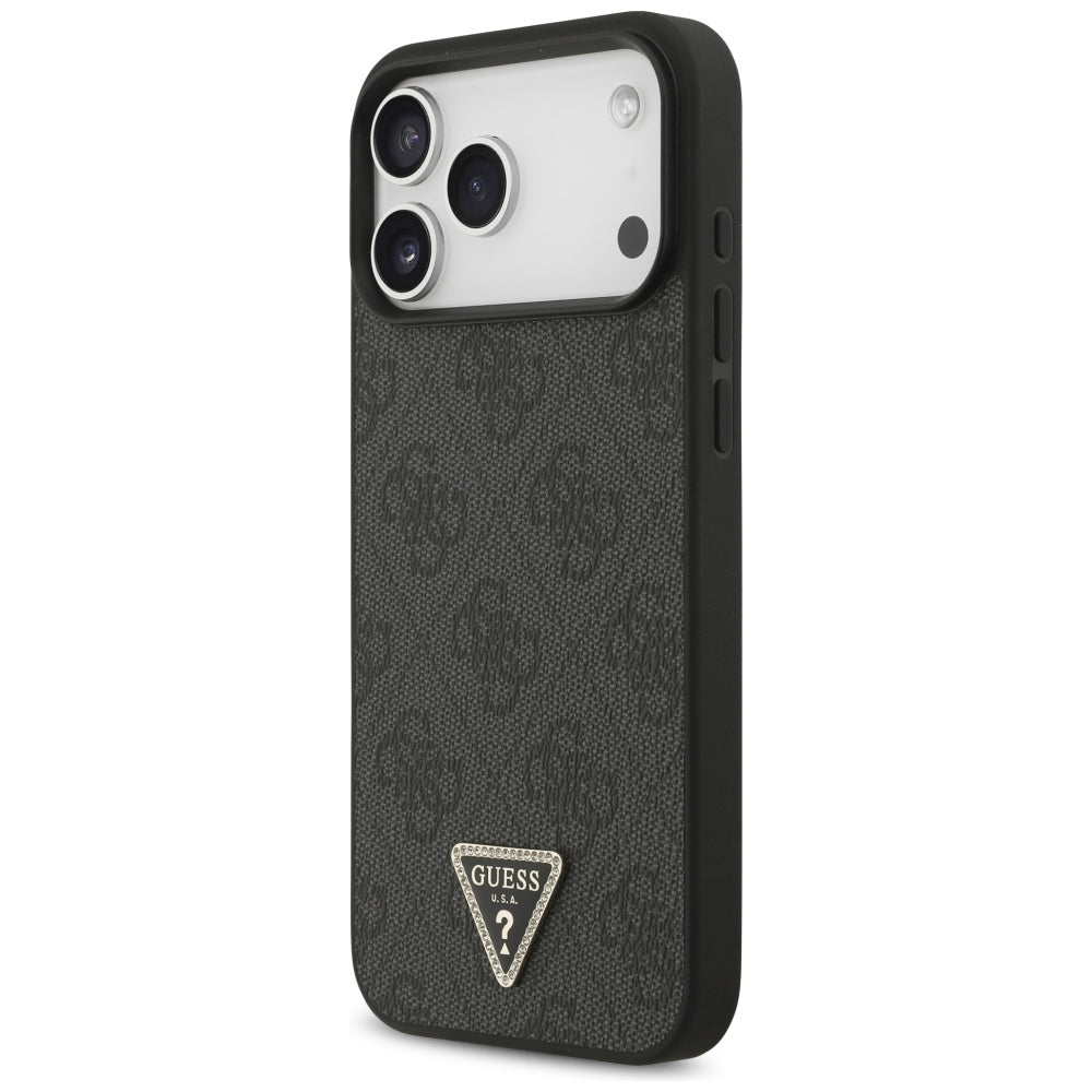 MagSafe-etui til Apple iPhone 18 Pro Max / 17 Pro Max, Guess, 4G Triangle Strass, Sort