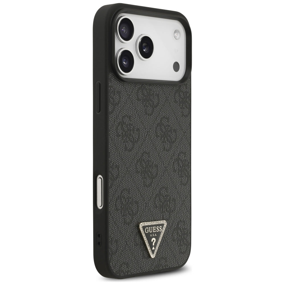 MagSafe-etui til Apple iPhone 18 Pro Max / 17 Pro Max, Guess, 4G Triangle Strass, Sort