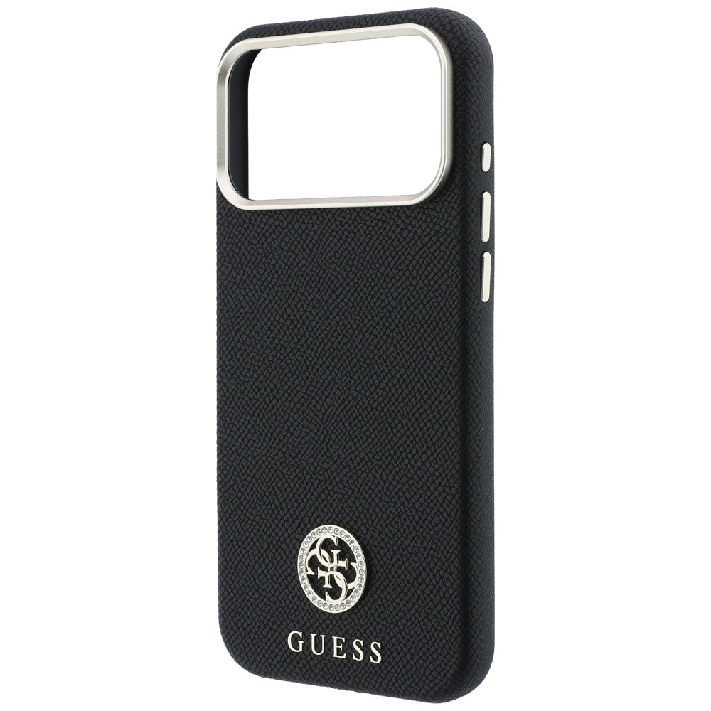 MagSafe-etui til Apple iPhone 18 Pro Max / 17 Pro Max, Guess, Kornet Rund Strass Logo, Sort