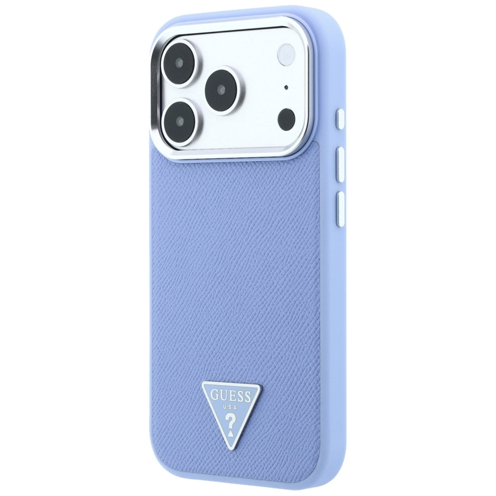 MagSafe-etui til Apple iPhone 18 Pro Max / 17 Pro Max, Guess, Grained Triangle Logo, Bleu