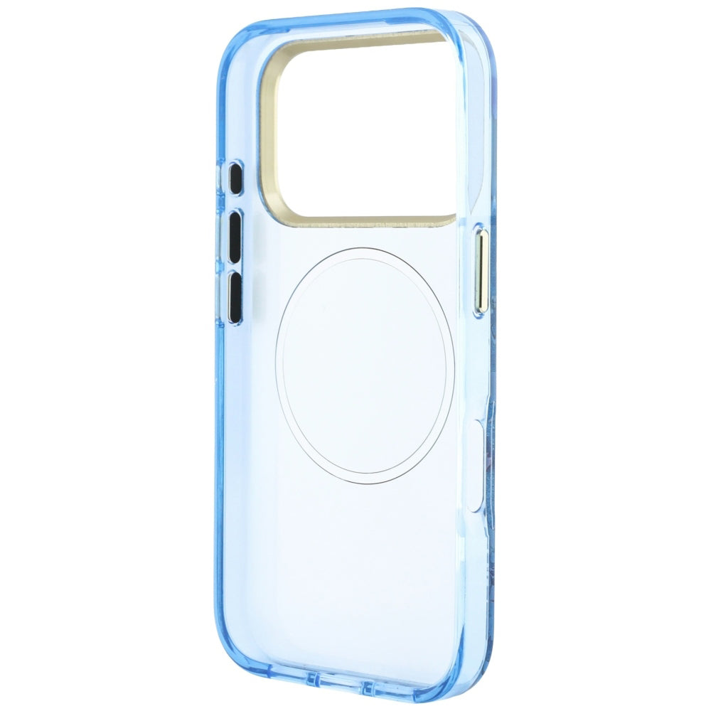 MagSafe-etui til Apple iPhone 18 Pro Max / 17 Pro Max, Guess, IML Glitter Blossom Roses, Bleu