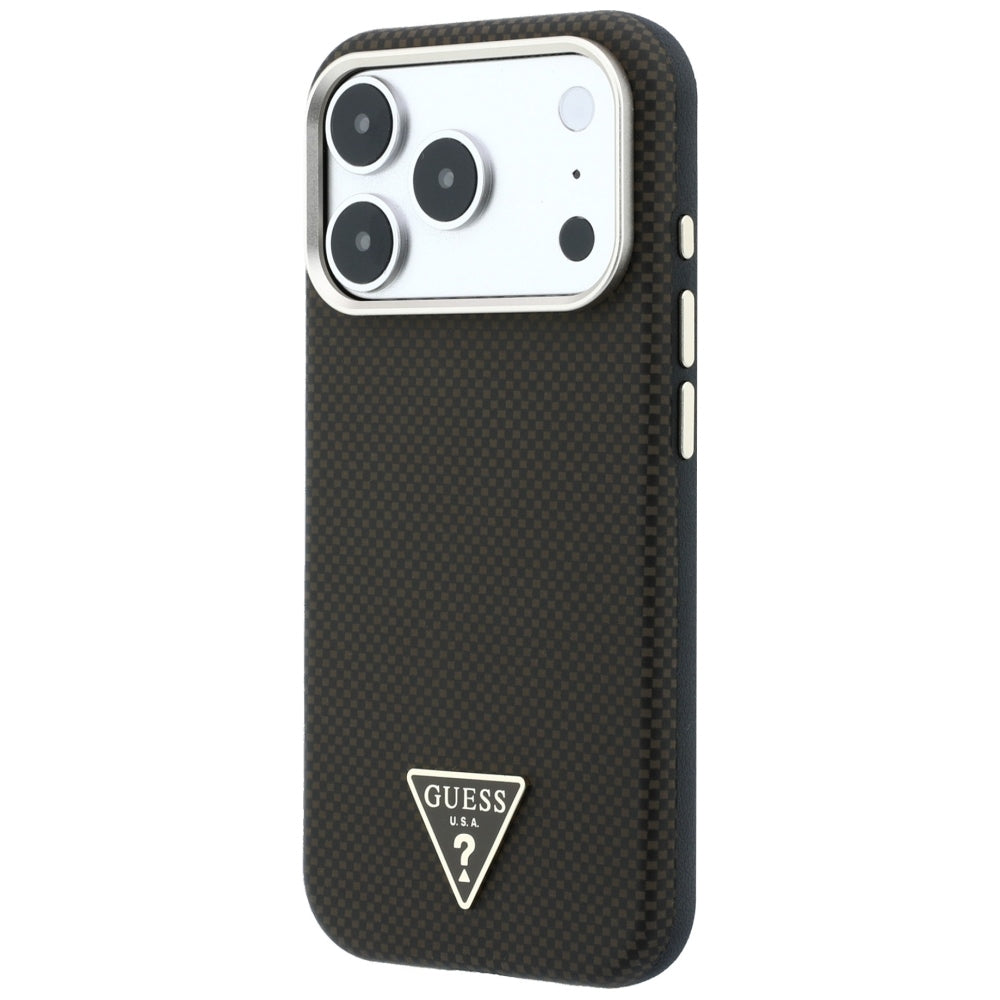 MagSafe-etui til Apple iPhone 18 Pro Max / 17 Pro Max, Guess, Kevlar Triangle Logo, Brun