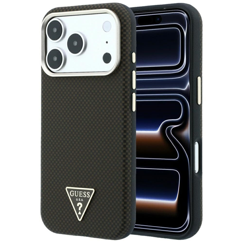 MagSafe-etui til Apple iPhone 18 Pro Max / 17 Pro Max, Guess, Kevlar Triangle Logo, Brun
