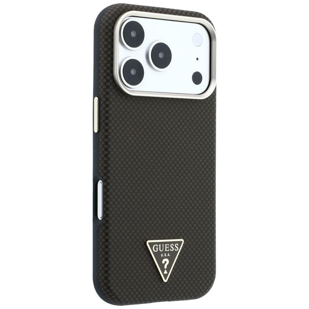 MagSafe-etui til Apple iPhone 18 Pro Max / 17 Pro Max, Guess, Kevlar Triangle Logo, Brun