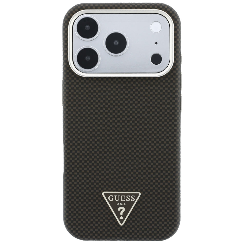MagSafe-etui til Apple iPhone 18 Pro Max / 17 Pro Max, Guess, Kevlar Triangle Logo, Brun