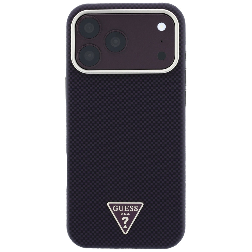 MagSafe-etui til Apple iPhone 18 Pro Max / 17 Pro Max, Guess, Kevlar Triangle Logo, Vinrød