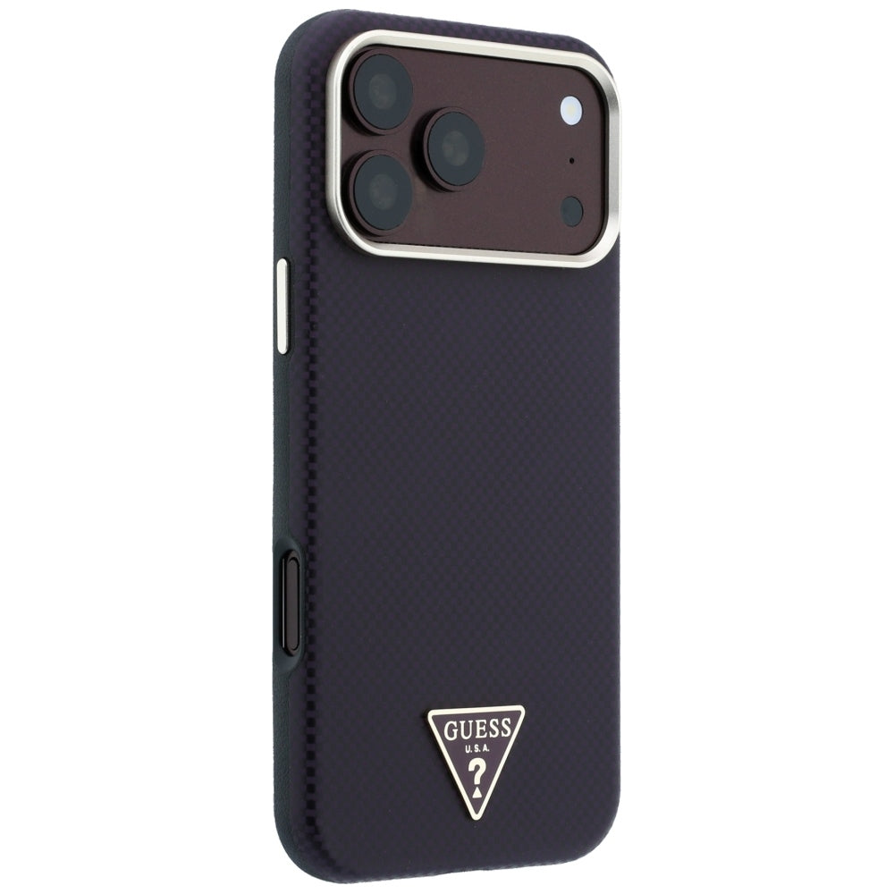 MagSafe-etui til Apple iPhone 18 Pro Max / 17 Pro Max, Guess, Kevlar Triangle Logo, Vinrød