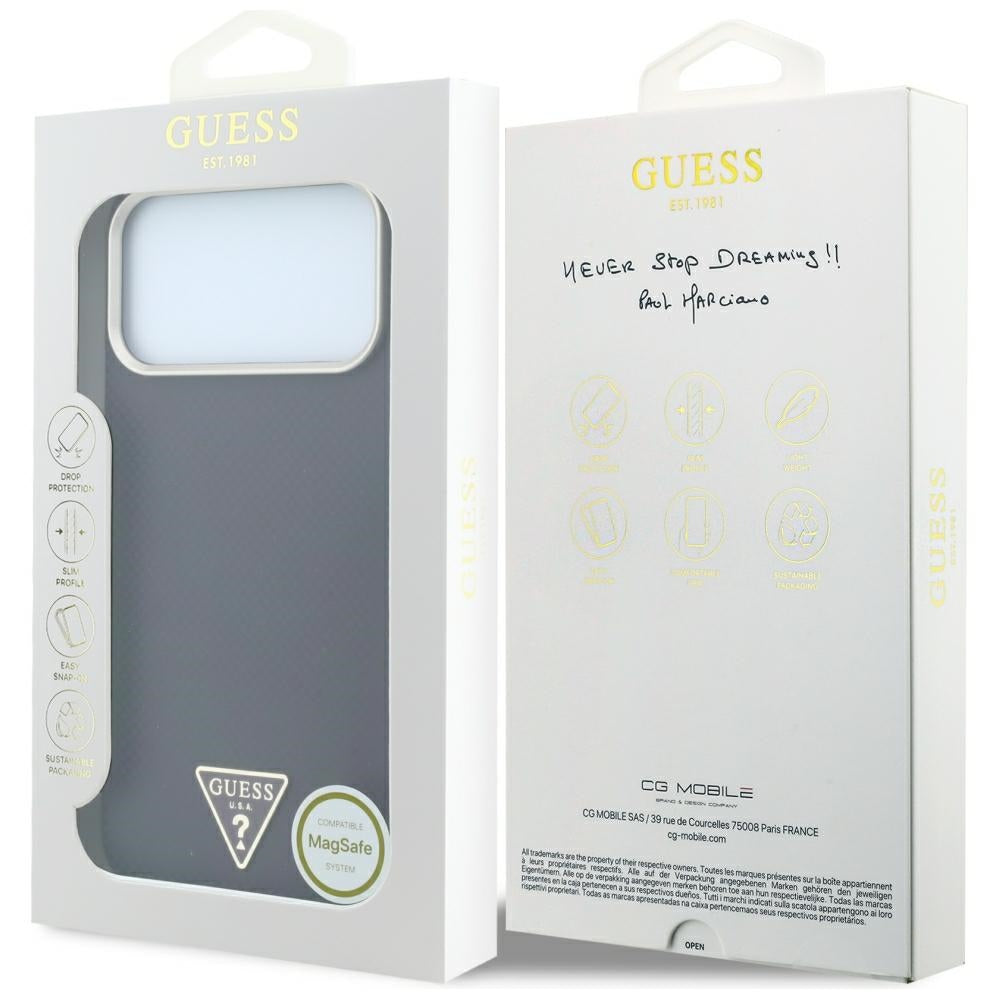 MagSafe-etui til Apple iPhone 18 Pro Max / 17 Pro Max, Guess, Kevlar Triangle Logo, Vinrød