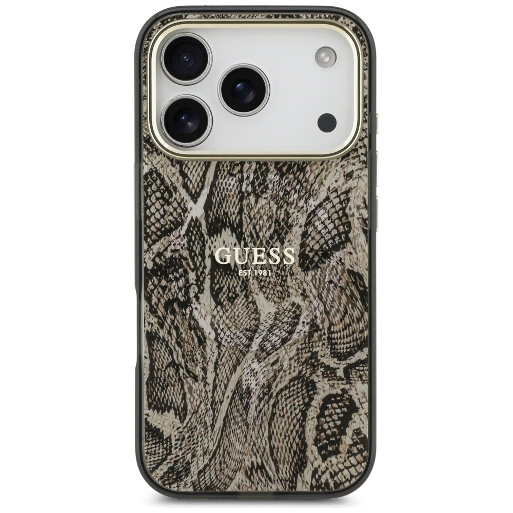 MagSafe-etui til Apple iPhone 18 Pro Max / 17 Pro Max, Guess, Python-mønster, Brun