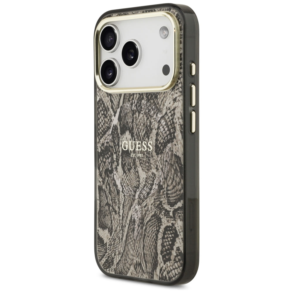 MagSafe-etui til Apple iPhone 18 Pro Max / 17 Pro Max, Guess, Python-mønster, Brun