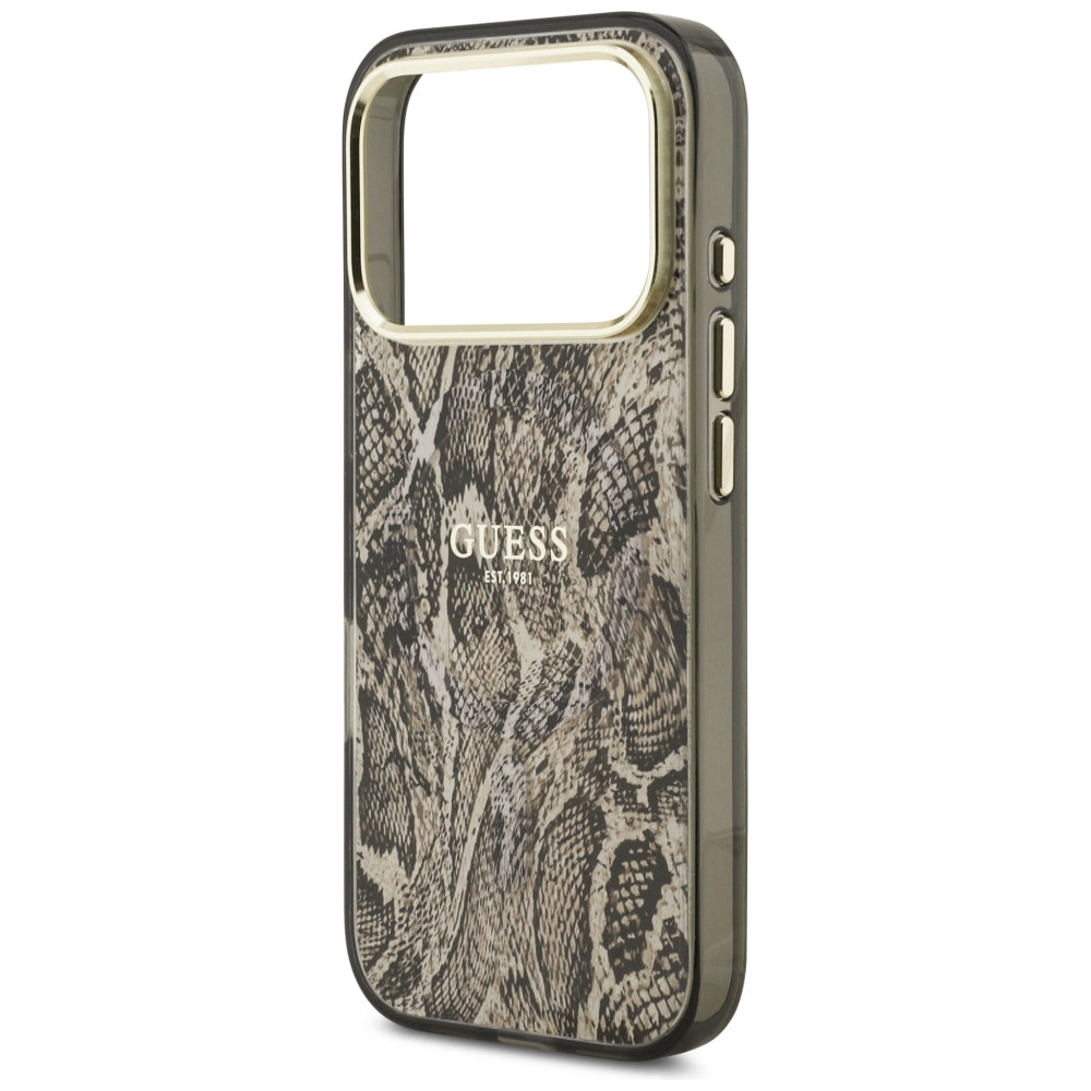 MagSafe-etui til Apple iPhone 18 Pro Max / 17 Pro Max, Guess, Python-mønster, Brun