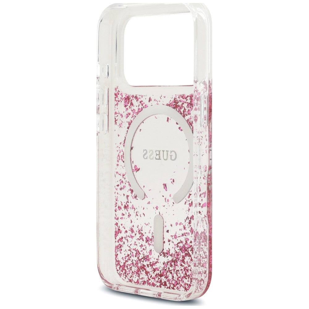 MagSafe-etui til Apple iPhone 18 Pro Max / 17 Pro Max, Guess, Resin Bottom Glitter, Pink