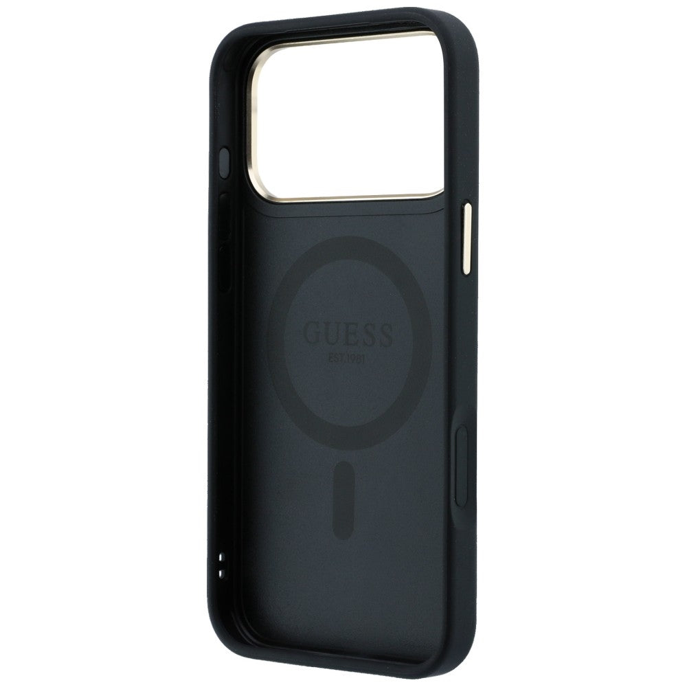 MagSafe-etui til Apple iPhone 18 Pro Max / 17 Pro Max, Guess, Ring Stand Classic Logo, Sort