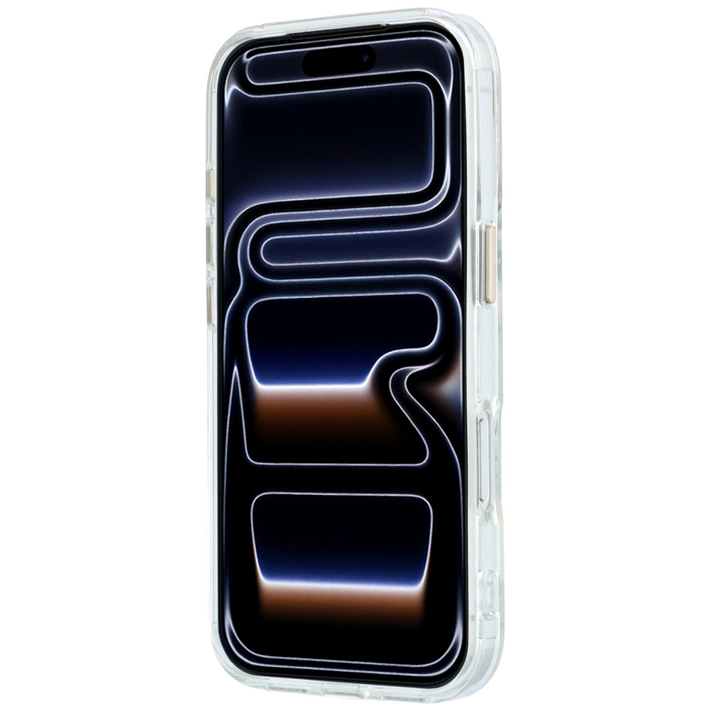 MagSafe-etui til Apple iPhone 18 Pro Max / 17 Pro Max, Guess, Ring Stand Script Metal Logo, Transparent