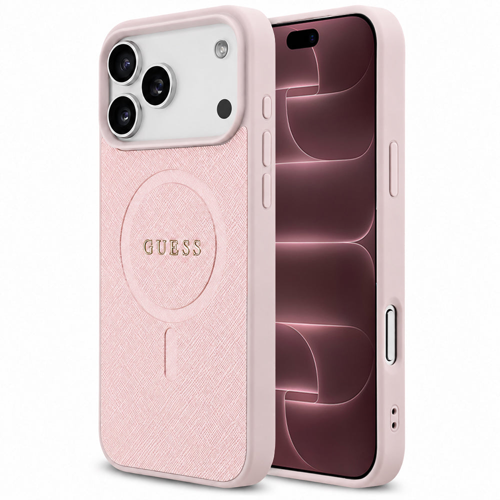 MagSafe-etui til Apple iPhone 18 Pro Max / 17 Pro Max, Guess, Saffiano, Pink