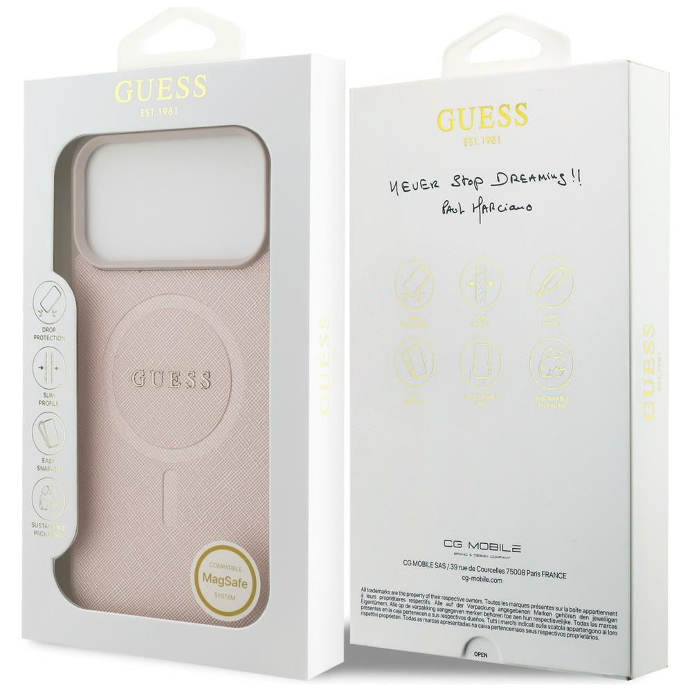 MagSafe-etui til Apple iPhone 18 Pro Max / 17 Pro Max, Guess, Saffiano, Pink