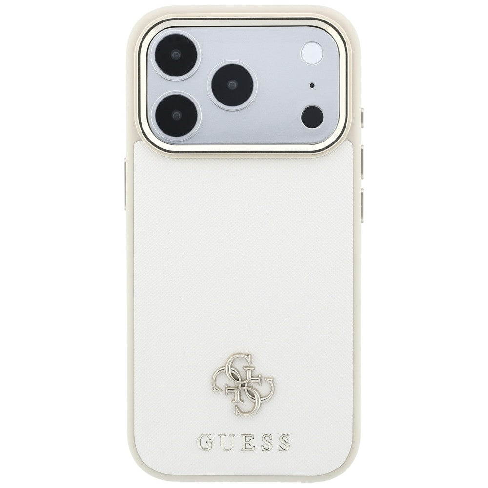MagSafe-etui til Apple iPhone 18 Pro Max / 17 Pro Max, Guess, Saffiano Small 4G Classic, Beige