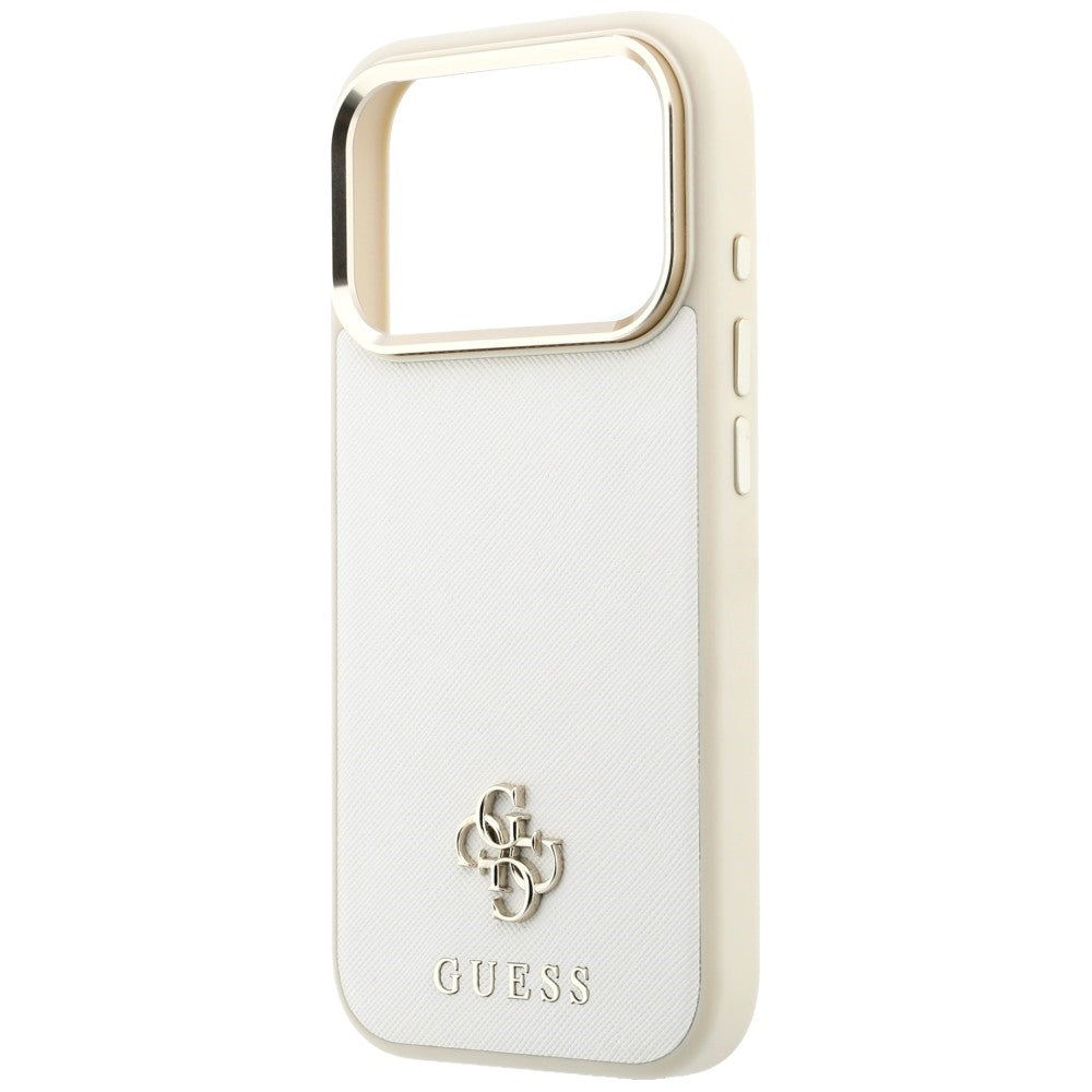 MagSafe-etui til Apple iPhone 18 Pro Max / 17 Pro Max, Guess, Saffiano Small 4G Classic, Beige