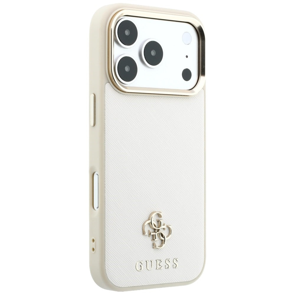 MagSafe-etui til Apple iPhone 18 Pro Max / 17 Pro Max, Guess, Saffiano Small 4G Classic, Beige