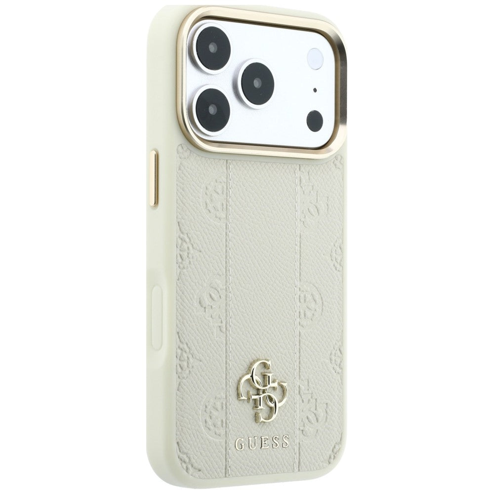MagSafe-etui til Apple iPhone 18 Pro Max / 17 Pro Max, Guess, Stripe Peony 4G, Beige