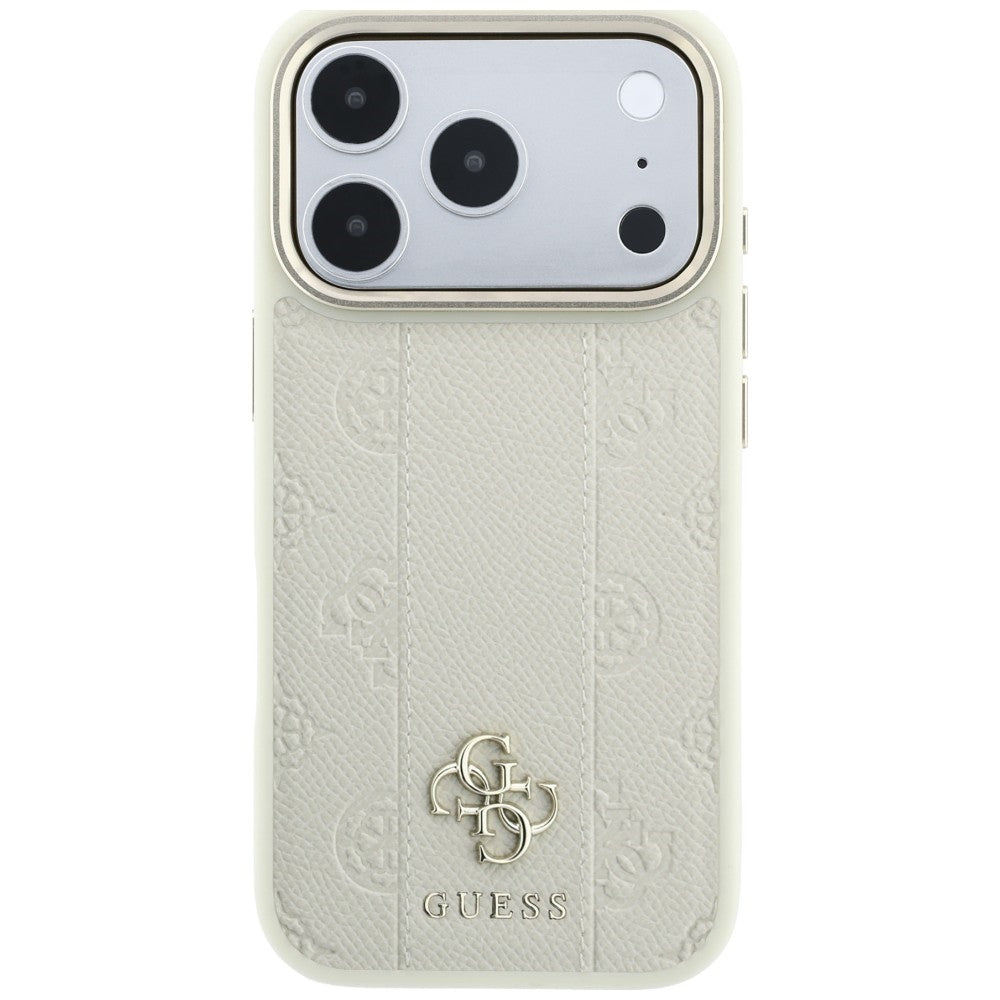 MagSafe-etui til Apple iPhone 18 Pro Max / 17 Pro Max, Guess, Stripe Peony 4G, Beige