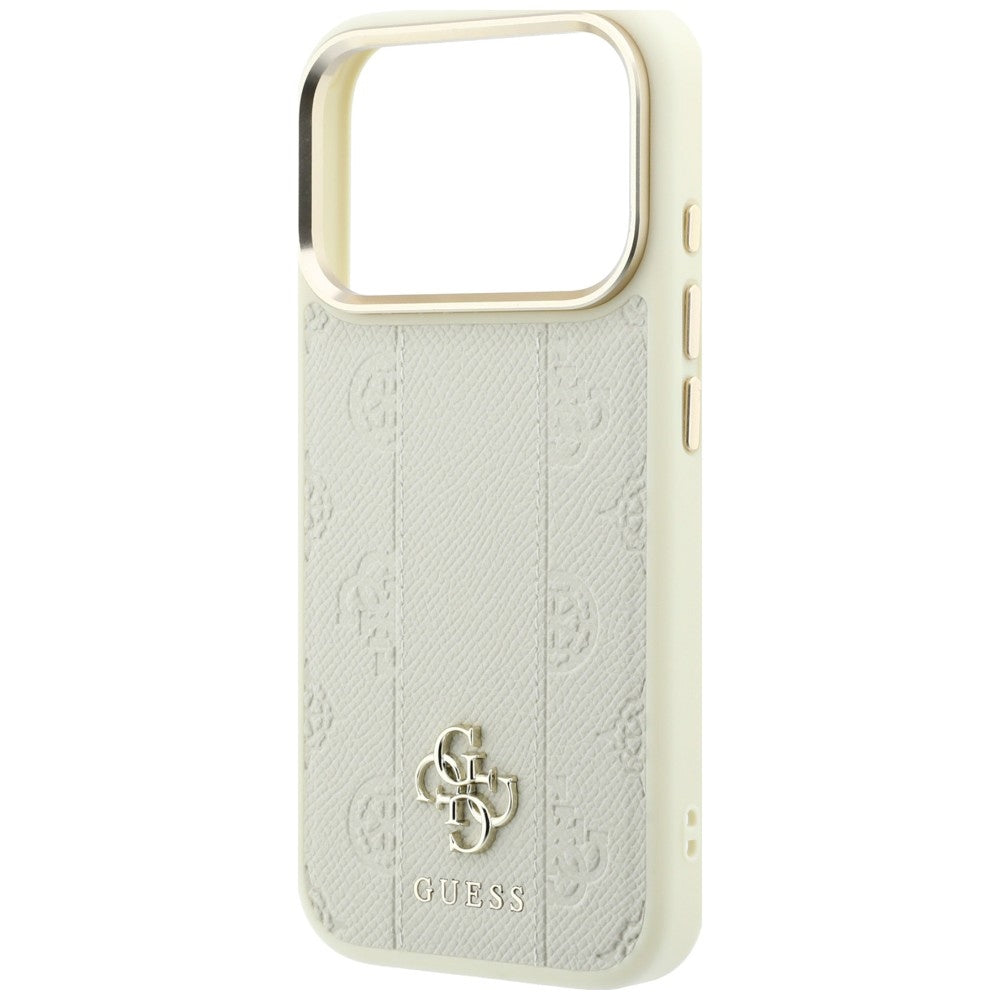 MagSafe-etui til Apple iPhone 18 Pro Max / 17 Pro Max, Guess, Stripe Peony 4G, Beige