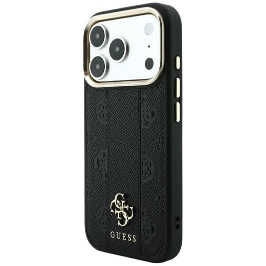 MagSafe-etui til Apple iPhone 18 Pro Max / 17 Pro Max, Guess, Stripe Peony 4G, Sort