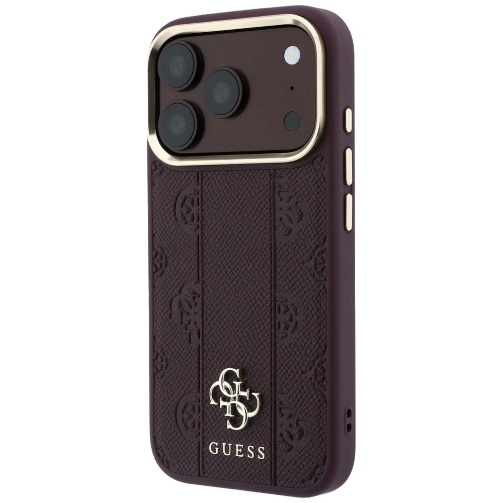 MagSafe-etui til Apple iPhone 18 Pro Max / 17 Pro Max, Guess, Stripe Peony 4G, Vinrød
