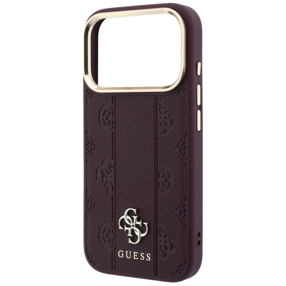 MagSafe-etui til Apple iPhone 18 Pro Max / 17 Pro Max, Guess, Stripe Peony 4G, Vinrød