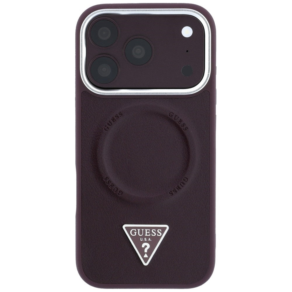 MagSafe-cover til Apple iPhone 18 Pro Max / 17 Pro Max, Guess, Triangle Logo, bordeauxfarvet