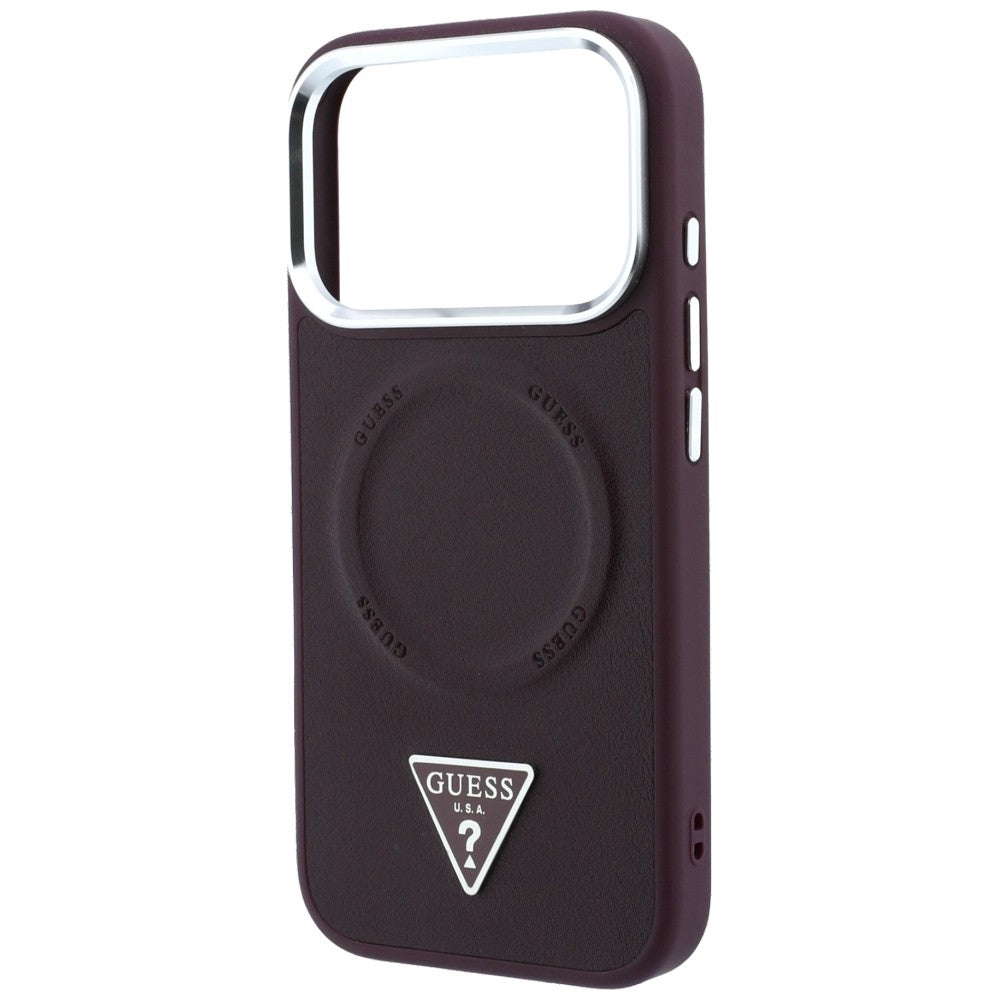 MagSafe-cover til Apple iPhone 18 Pro Max / 17 Pro Max, Guess, Triangle Logo, bordeauxfarvet
