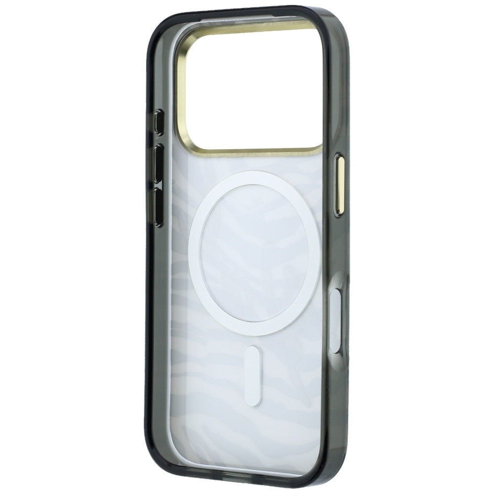 MagSafe-etui til Apple iPhone 18 Pro Max / 17 Pro Max, Karl Lagerfeld, HC IML Signature Zebra Glitter Gold, Sort