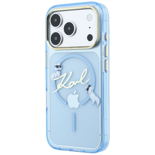 MagSafe-cover til Apple iPhone 18 Pro Max / 17 Pro Max, Karl Lagerfeld, IML Choupette Karl Script Logo, blå