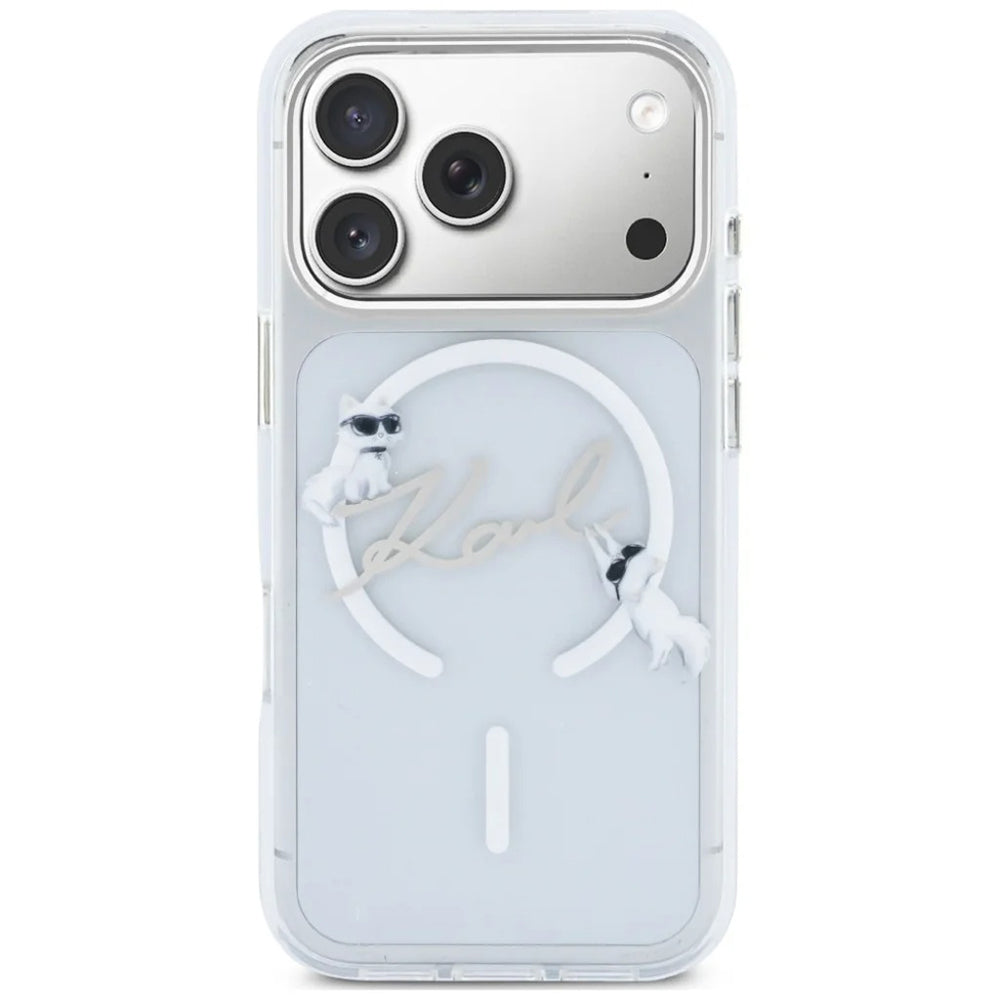 MagSafe-etui til Apple iPhone 18 Pro Max / 17 Pro Max, Karl Lagerfeld, IML Choupette Karl Script Logo, Transparent