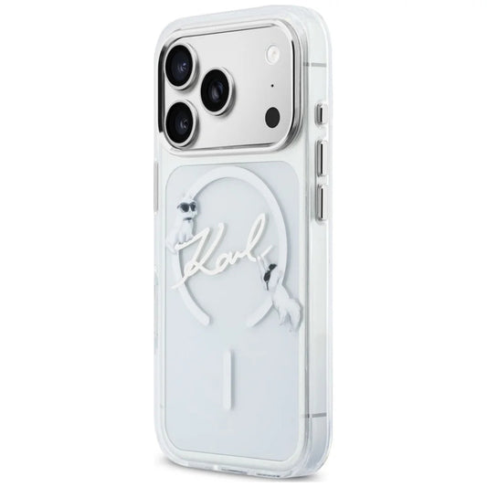 MagSafe-etui til Apple iPhone 18 Pro Max / 17 Pro Max, Karl Lagerfeld, IML Choupette Karl Script Logo, Transparent