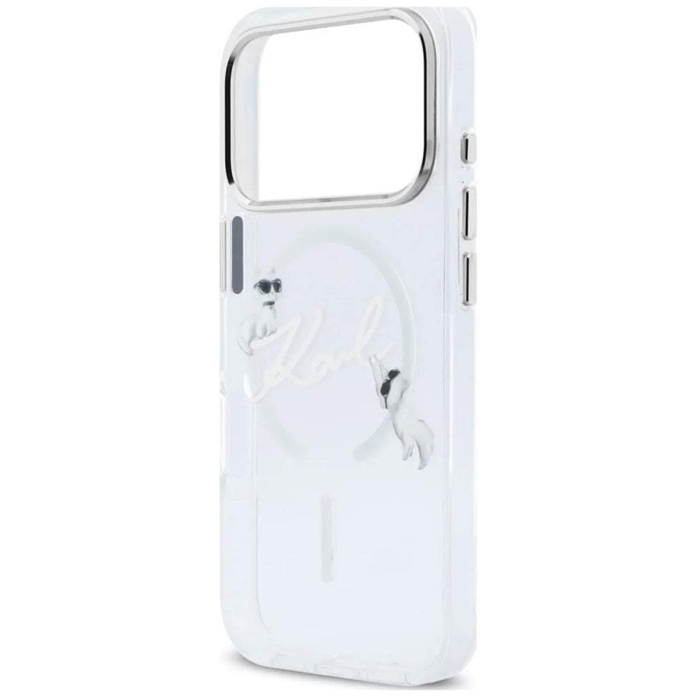 MagSafe-etui til Apple iPhone 18 Pro Max / 17 Pro Max, Karl Lagerfeld, IML Choupette Karl Script Logo, Transparent