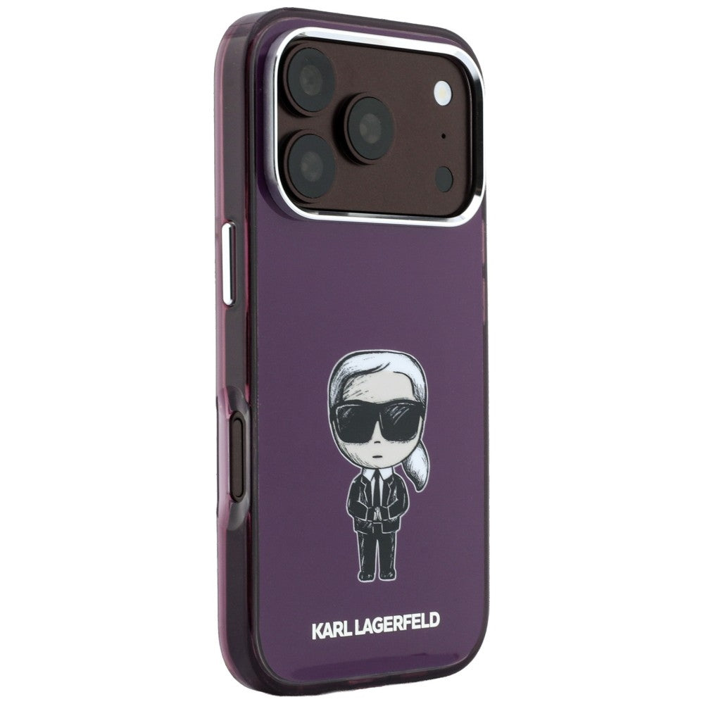 MagSafe-etui til Apple iPhone 18 Pro Max / 17 Pro Max, Karl Lagerfeld, IML Ikonik Sketch Print, Vinrød