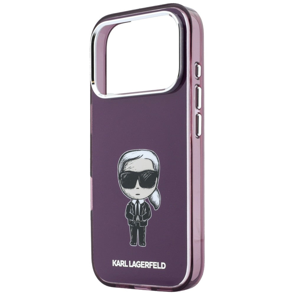MagSafe-etui til Apple iPhone 18 Pro Max / 17 Pro Max, Karl Lagerfeld, IML Ikonik Sketch Print, Vinrød