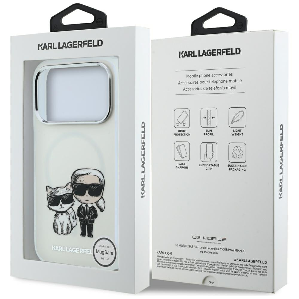 MagSafe-etui til Apple iPhone 18 Pro Max / 17 Pro Max, Karl Lagerfeld, IML KC Bodies Sketch Print, Beige