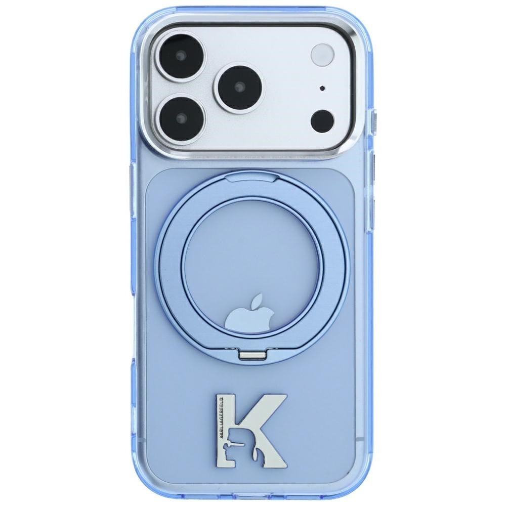MagSafe-etui til Apple iPhone 18 Pro Max / 17 Pro Max, Karl Lagerfeld, IML Ring Stand Kameo Metal, Blå