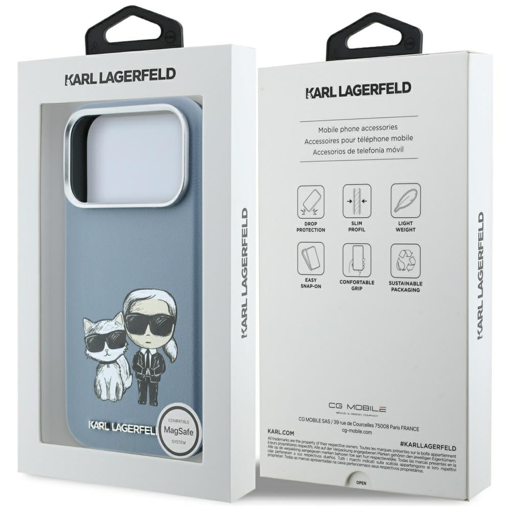 MagSafe-etui til Apple iPhone 18 Pro Max / 17 Pro Max, Karl Lagerfeld, KC Bodies Sketch, Blå