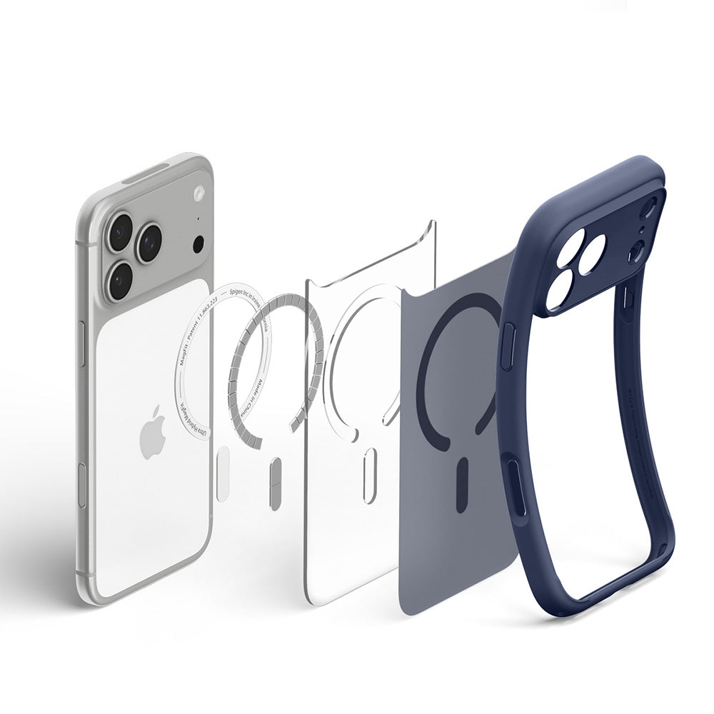 MagSafe-etui til Apple iPhone 18 Pro Max / 17 Pro Max, Spigen, Ultra Hybrid, Mørkeblå Satin ACS11918