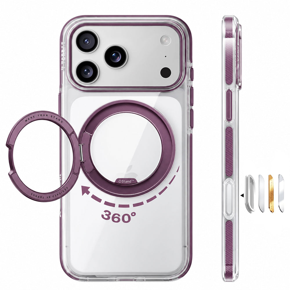 MagSafe-etui til Apple iPhone 18 Pro Max / 17 Pro Max, Torras, Ostand O3 Light, Lilla