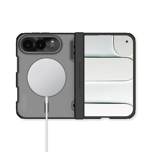 MagSafe-cover til Apple iPhone Duo, Nillkin, Super Frosted Shield, sort transparent satinfinish