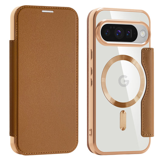 MagSafe-etui til Google Pixel 10 Pro / 10, Techsuit, SmartMag Book, Brun