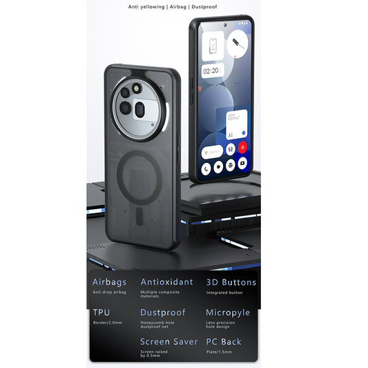 MagSafe-etui til Nothing Phone (3a) Pro, Techsuit, PureFrost, Sort