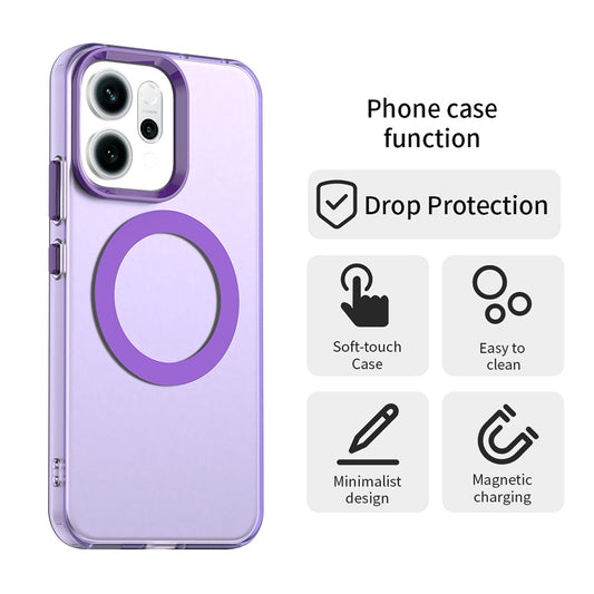 MagSafe-etui til Oppo Reno16 F / Reno16 FS, Techsuit, CandyCase, Lilla