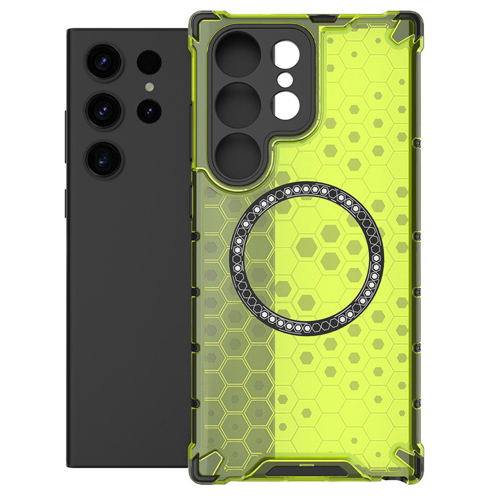 MagSafe-etui til Samsung Galaxy S25 Ultra S938, Techsuit, HoneyComb Shield, Grøn